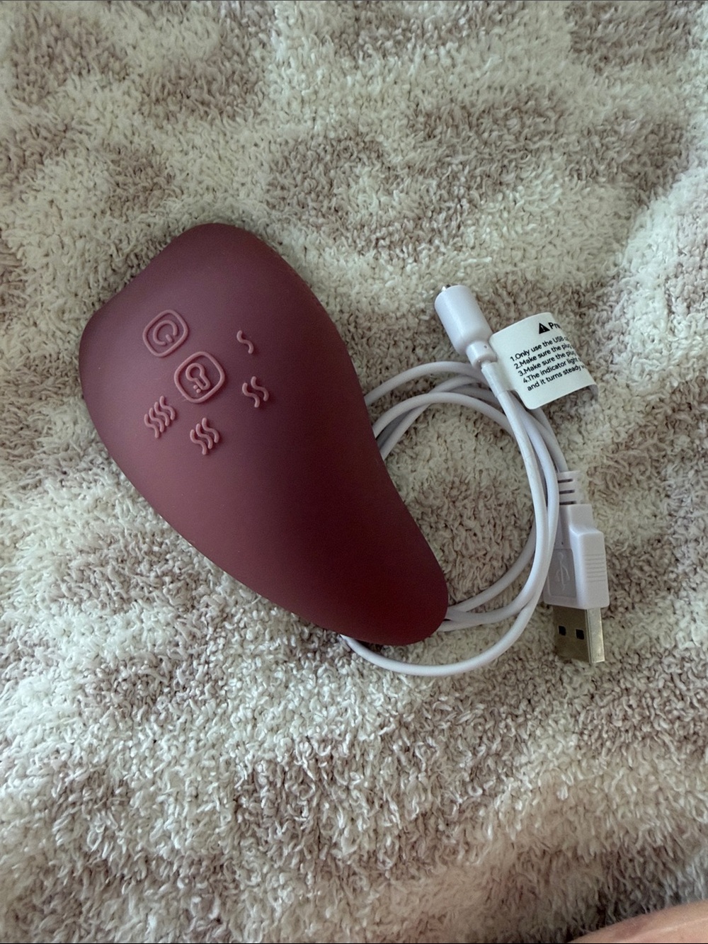 Momcozy Rechargeable Maroon Silicone Handheld Lactation Massager